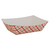 Paper Food Baskets, 0.5 lb Capacity, 4.58 x 3.2 x 1.25, Red/White, Paper, 1,000/Carton (0409)