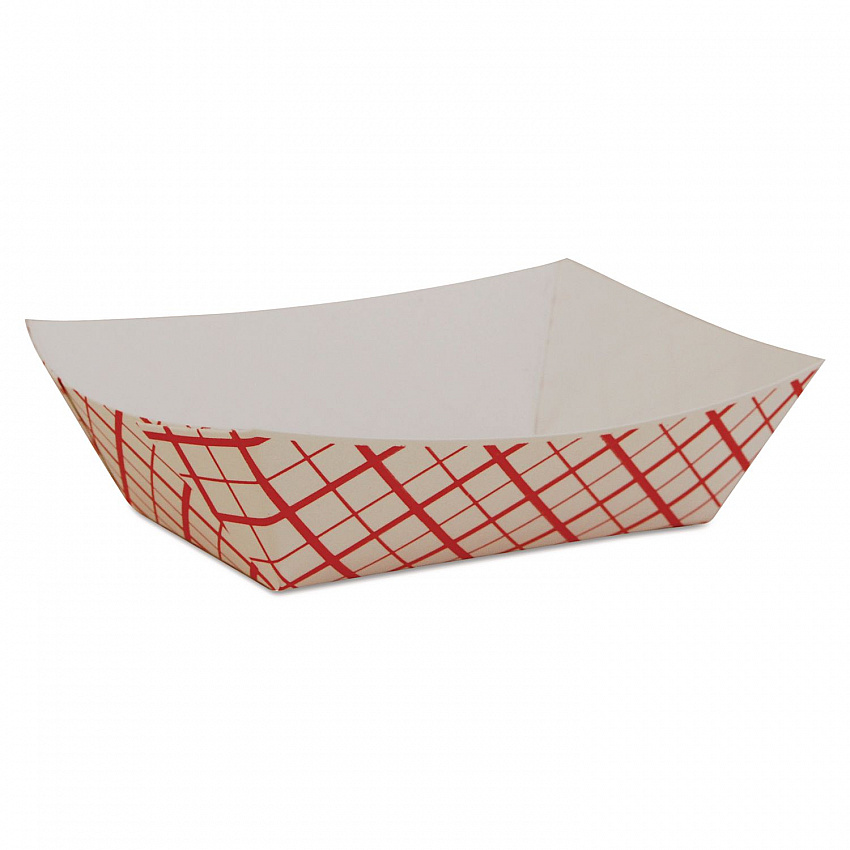 Paper Food Baskets, 0.5 lb Capacity, 4.58 x 3.2 x 1.25, Red/White, Paper, 1,000/Carton (0409)