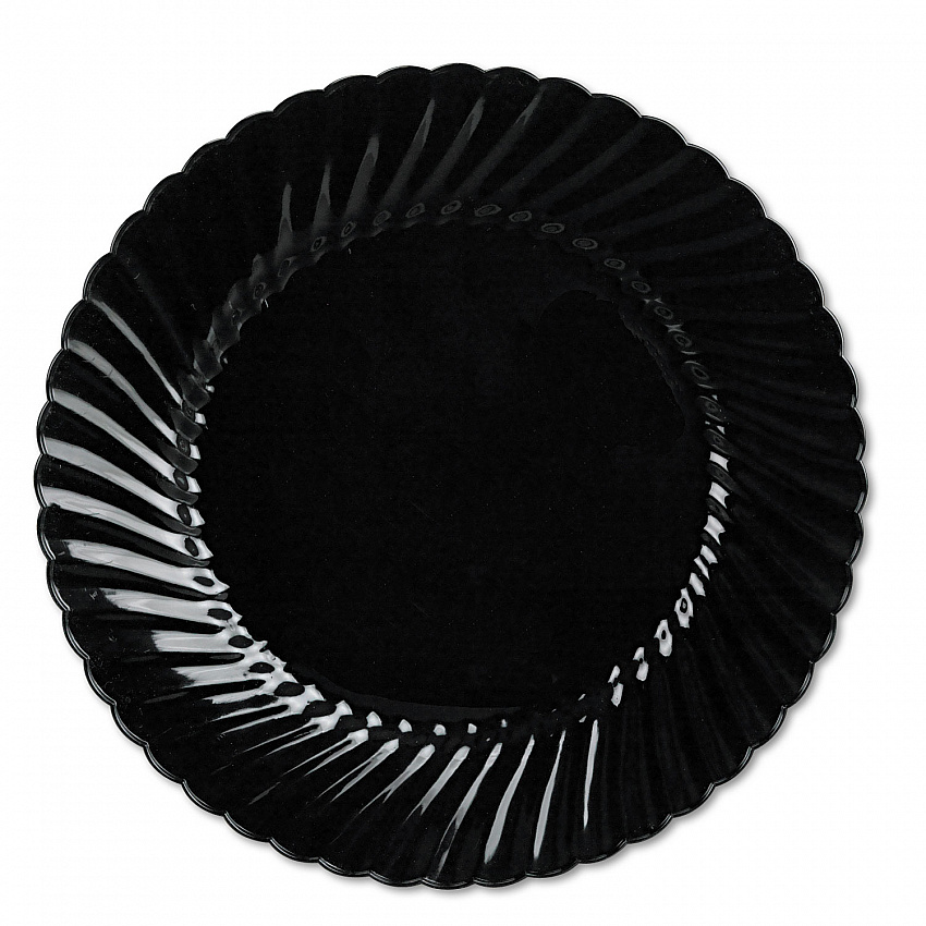 Classicware Plates, Plastic, 10.25" dia, Black, 144/Carton (CW10144BK)