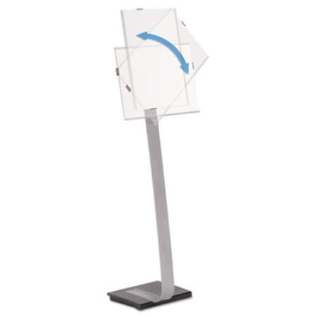 Durable Info Sign Duo Floor Stand, Tabloid-Size Inserts, 15 x 50, Clear (481523)