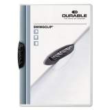 Durable Swingclip Clear Report Cover, Swing Clip, 8.5 x 11, Black Clip, 25/Box (226301)
