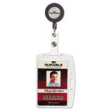 Durable ID/Security Card Holder Set, Vertical/Horizontal, Reel, Clear, 10/Pack (801219)