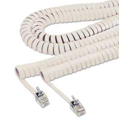 Softalk Coiled Phone Cord, Plug/Plug, 25 ft., Ivory (42265)