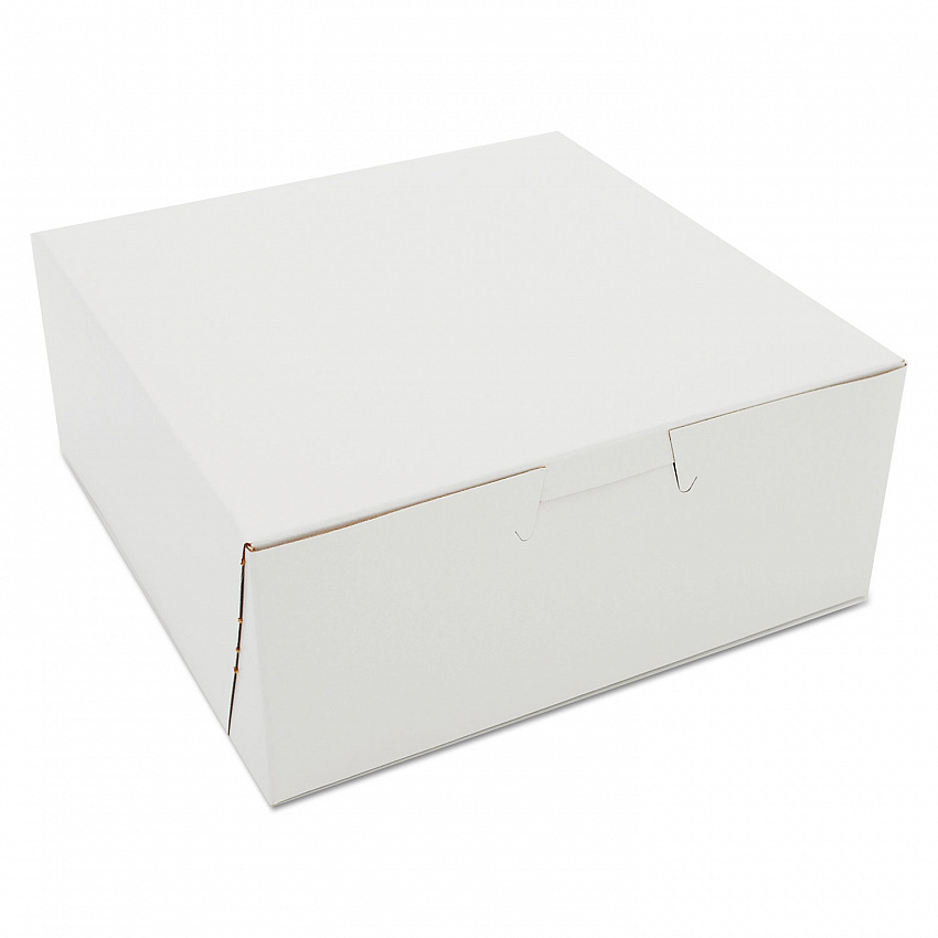 White One-Piece Non-Window Bakery Boxes, 6 x 6 x 2.5, White, Paper, 250/Carton (0901)