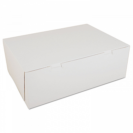 White One-Piece Non-Window Bakery Boxes, 14.5 x 10.5 x 5, White, Paper, 100/Carton (1005)