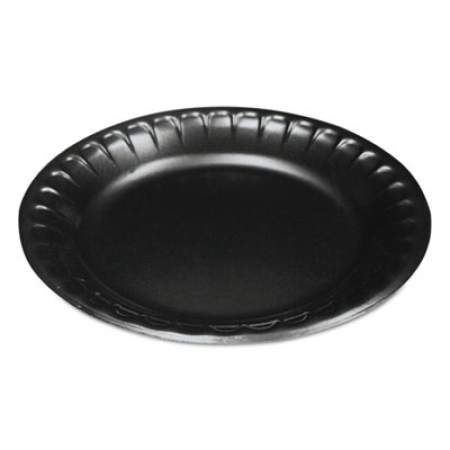 Pactiv Evergreen Laminated Foam Dinnerware, Plate, 6" dia, Black, 125/Pack, 8 Packs/Carton (0TKB0006000Y)