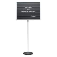 Quartet Adjustable Single-Pedestal Magnetic Letter Board, 24 x 18, Black, Gray Frame (7921M)