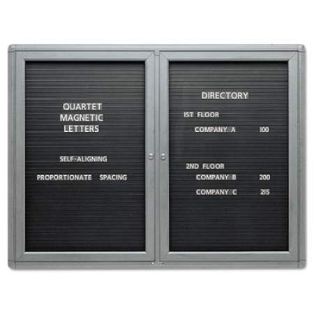 Quartet Enclosed Magnetic Directory, 48 x 36, Black Surface, Graphite Aluminum Frame (2964LM)