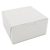 White One-Piece Non-Window Bakery Boxes, 6 x 6 x 3, White, Paper, 250/Carton (0905)