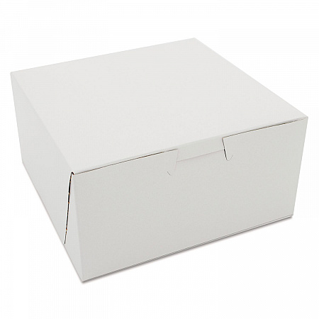 White One-Piece Non-Window Bakery Boxes, 6 x 6 x 3, White, Paper, 250/Carton (0905)