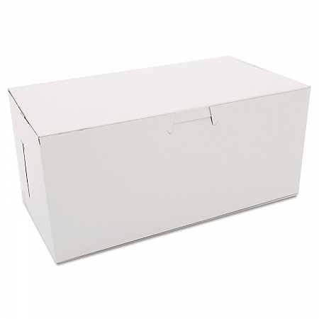 White One-Piece Non-Window Bakery Boxes, 4 x 9 x 5, White, Paper, 250/Carton (0949)
