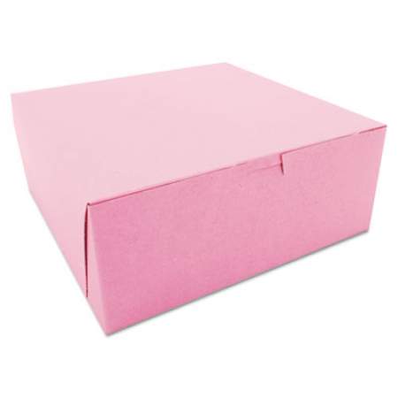 SCT Non-Window Bakery Boxes, 10 x 10 x 4, Pink, 100/Carton (0873)