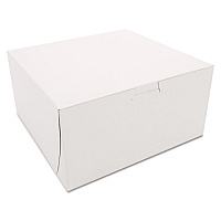 White One-Piece Non-Window Bakery Boxes, 8 x 8 x 4, White, Paper, 250/Carton (0941)