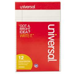 Universal Colored Perforated Ruled Writing Pads, Narrow Rule, 50 Gray 5 x 8 Sheets, Dozen (35851)