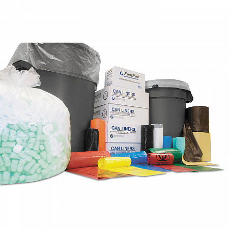 High-Density Commercial Can Liners, 60 gal, 16 mic, 38