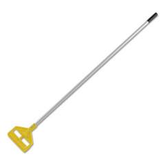 Rubbermaid Commercial Invader Aluminum Side-Gate Wet-Mop Handle, 60", Gray/Yellow (H126)