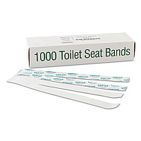 Sani/Shield Printed Toilet Seat Band, 16 x 1.5, Blue/White, 1,000/Carton (300591)