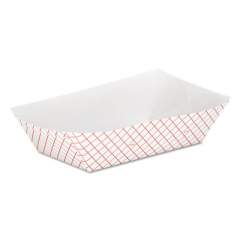 Dixie Kant Leek Clay-Coated Paper Food Tray, 5 lb Capacity, 9.3 x 6.1 x 2.1, Red Plaid, 500/Carton (RP500)