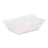 Dixie Kant Leek Clay-Coated Paper Food Tray, 0.5 lb Capacity, 5.3 x 3.75 x 1.4, Red Plaid, 1,000/Carton (RP50)