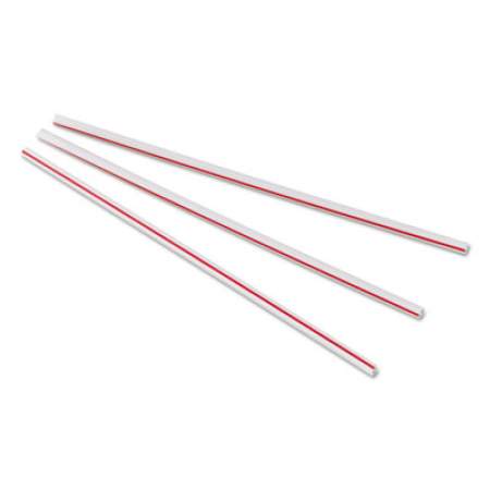 Dixie Unwrapped Hollow Stir-Straws, 5 1/2", Plastic, White/red, 1000/box, 10 Boxes/ct (HS551CT)