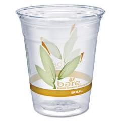 Dart Bare Eco-Forward RPET Cold Cups, 12 oz to 14 oz, Leaf Design, Clear, Squat, 50/Pack (RTP12BAREPK)