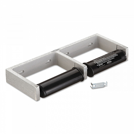 ClassicSeries Toilet Tissue Dispenser for Two Rolls, 12.5 x 4 86 x 1.5, Satin Finish Cast Aluminum (2740)