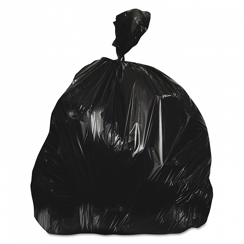 Linear Low-Density Can Liners, 16 gal, 0.9 mil, 24" x 32", Black, Flat Pack, 500/Carton (H4832TK)