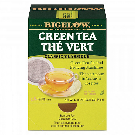 Green Tea Pods, 1.90 oz, 18/Box (007906)