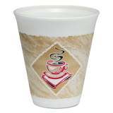 Dart Cafe G Foam Hot/Cold Cups, 12 oz, Brown/Red/White, 20/Pack (12X16GPK)