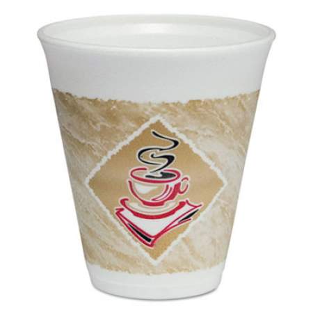 Dart Cafe G Foam Hot/Cold Cups, 12 oz, Brown/Red/White, 20/Pack (12X16GPK)