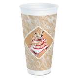 Dart Cafe G Foam Hot/Cold Cups, 20 oz, Brown/Red/White, 20/Pack (20X16GPK)