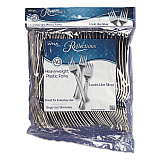 Reflections Heavyweight Plastic Utensils, Fork, Silver, 40/Pack (REF320FKPK)