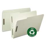 Smead 100% Recycled Pressboard Fastener Folders, Legal Size, Gray-Green, 25/Box (20004)
