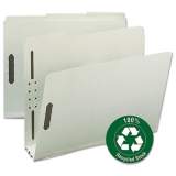 Smead 100% Recycled Pressboard Fastener Folders, Letter Size, Gray-Green, 25/Box (15005)