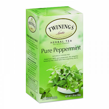 Tea Bags, Pure Peppermint, 1.76 oz Filterbag, 25/Box (09179)