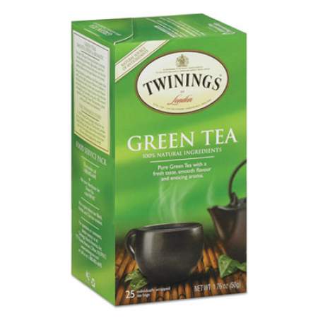 TWININGS Tea Bags, Green, 1.76 oz, 25/Box (09187)