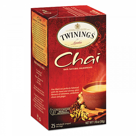 Tea Bags, Chai Spice, 1.76 oz Filterbag, 25/Box (09185)