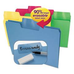 Smead Erasable SuperTab File Folders, 1/3-Cut Tabs, Letter Size, Assorted, 24/Pack (10480)