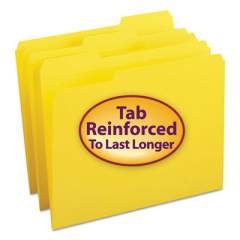 Smead Reinforced Top Tab Colored File Folders, 1/3-Cut Tabs, Letter Size, Yellow, 100/Box (12934)