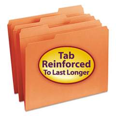 Smead Reinforced Top Tab Colored File Folders, 1/3-Cut Tabs, Letter Size, Orange, 100/Box (12534)