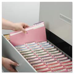 Smead Colored File Folders, 1/3-Cut Tabs, Letter Size, Pink, 100/Box (12643)