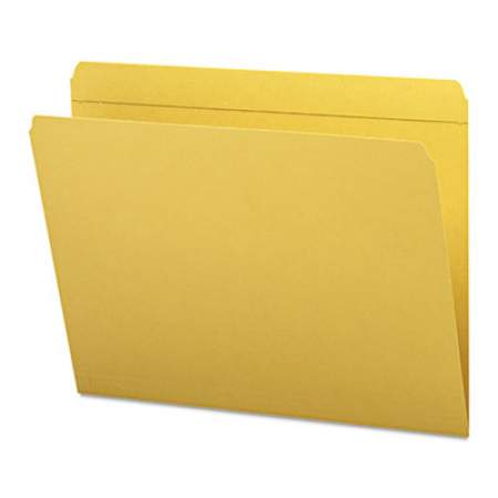Smead Reinforced Top Tab Colored File Folders, Straight Tab, Letter Size, Goldenrod, 100/Box (12210)
