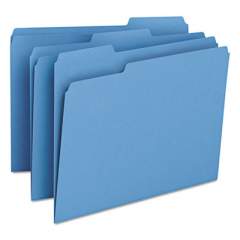 Smead Colored File Folders, 1/3-Cut Tabs, Letter Size, Blue, 100/Box (12043)