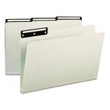Smead Recycled Heavy Pressboard File Folders with Insertable Metal Tabs, 1/3-Cut Tabs, Legal Size, Gray-Green, 25/Box (18430)