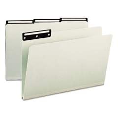 Smead Recycled Heavy Pressboard File Folders with Insertable Metal Tabs, 1/3-Cut Tabs, Legal Size, Gray-Green, 25/Box (18430)
