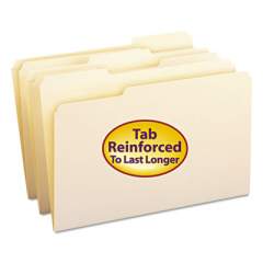Smead Reinforced Tab Manila File Folders, 1/3-Cut Tabs, Legal Size, 11 pt. Manila, 100/Box (15334)