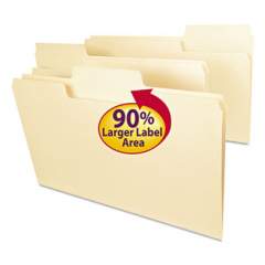 Smead SuperTab Top Tab File Folders, 1/3-Cut Tabs, Legal Size, 11 pt. Manila, 100/Box (15301)