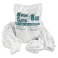 Bag-A-Rags Reusable Wiping Cloths, Cotton, White, 1 lb Pack (N250CW01)