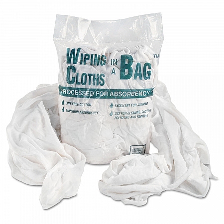 Bag-A-Rags Reusable Wiping Cloths, Cotton, White, 1 lb Pack (N250CW01)
