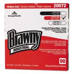 Georgia Pacific Professional Brawny Industrial Medium Duty Premium Drc Wipers, 9 1/4x16, Orange, 90/bx, 10/ct (20072)